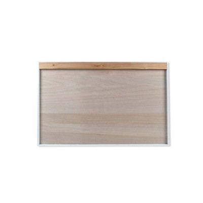 Eco-Friendly White Engineered Wood 36" Wall-Mounted Murphy Desk with Chalkboard