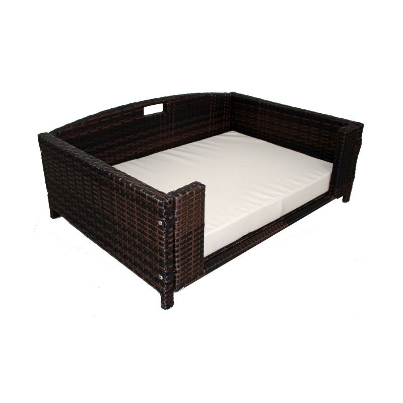 Iconic Pet Beds for Dogs and Cats - Rattan Rectangular Sofa - Black, 2 of 14