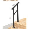 COZONY Metal Handrails for Outdoor Steps, Adjustable Stair Railing with All-Weather Coating, Heavy Duty Hand Rail Kit for Porch, Stairs, Balcony - 2 of 4