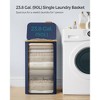 SONGMICS Laundry Hamper with Lid 3-Section Large Laundry Basket Removable Mesh Liner Bamboo Handles Collapsible - 2 of 4