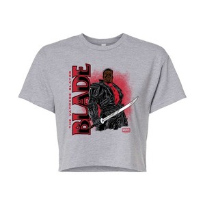 Women's - Marvel - Blade With Logo Cropped Graphic T-Shirt - 1 of 4