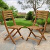 Wood Folding Chairs Set of 2, 400lb Capacity Portable Indoor Outdoor Chairs, No Assembly Needed - 2 of 4