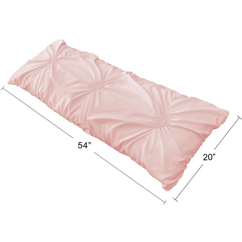 Sweet Jojo Designs Girl Body Pillow Cover (Pillow Not Included) 54in.x20in. Harper Solid Blush Pink, 5 of 6