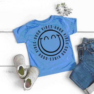 The Juniper Shop SmileyWorld Good Vibes Outline Toddler Short Sleeve Tee - 1 of 4