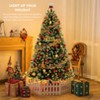 HOMDOX 7.5ft Prelit Spray White Artificial Christmas Tree, Premium Hinged Pine Lighted Holiday Tree, 1346 Dense Branch Tips, 550 Lights, 80 Pine Cones - 3 of 4