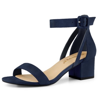 Navy blue low outlet heels