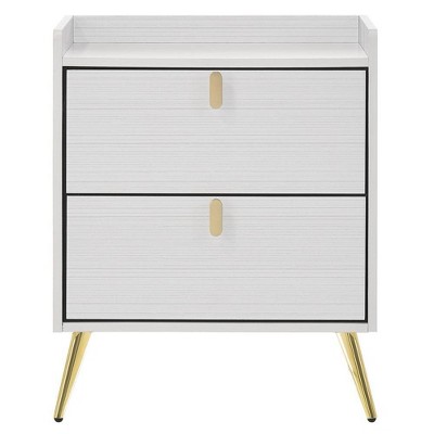 Acme Furniture 22" Zeena Nightstand White Finish: 26" High, Square, Wood Composite, No Assembly Required