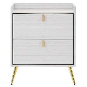 Acme Furniture 22" Zeena Nightstand White Finish: 26" High, Square, Wood Composite, No Assembly Required - 1 of 4