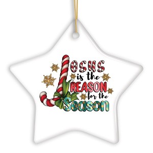 Festively Fun Jesus is the Reason for the Season Religious Christmas Ornament| OrnamentallyYou - 1 of 4
