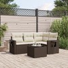 vidaXL Garden Sofa Set Brown, Cream - 2 of 4