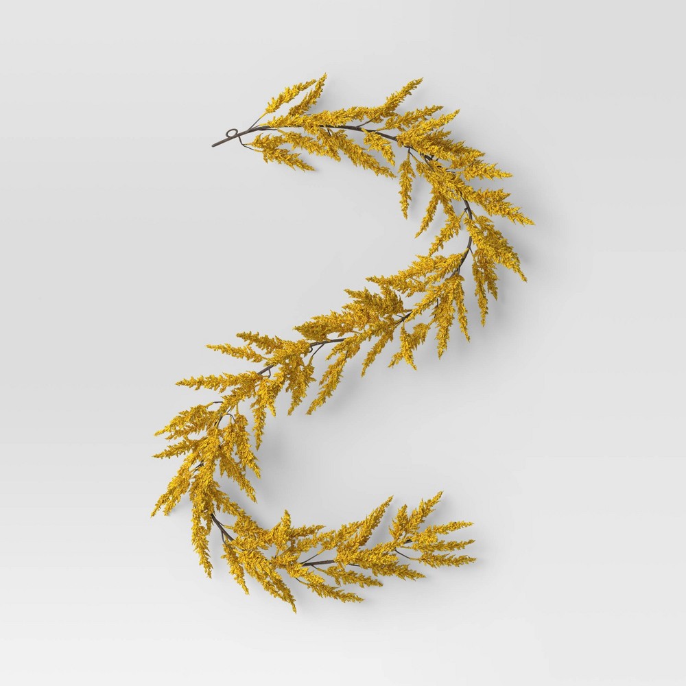 Photos - Other Decoration 72" Goldenrod Fall Artificial Garland Yellow - Threshold™