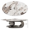 TiramisuBest 49.2" Oval Faux Marble Coffee Table, Modern Luxury Center Table with Stainless Steel Base for Living, Elegant Gold & Multi-Tone - 4 of 4