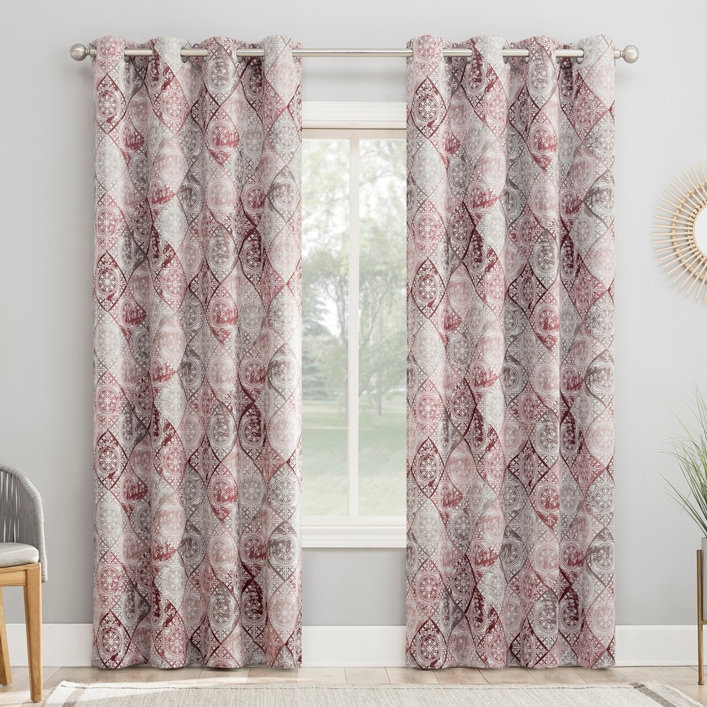 Photos - Curtains & Drapes 54"x63" Sun Zero Room Darkening Jaffery Global Medallion Grommet Curtain P