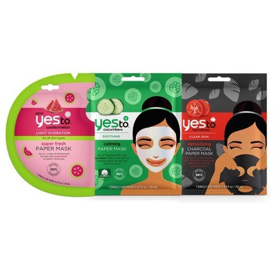 Yes To Variety Paper Masks Skincare Set - 3ct/0.67 fl oz each
