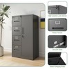 Anybear Metal Storage Vertical Filing Cabinet with Lock, Steel File Locker with 4 Drawers and 1 door for Office, Black - 4 of 4
