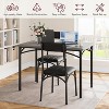 Kitchen Table Set with Upholstered Chairs, Rectangular Dining Table and Chair Set, Metal and Wood 5 Piece for Small Space - 4 of 4