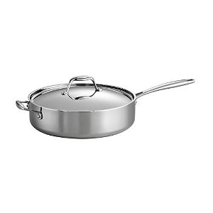 Tramontina Tri-Ply Clad Stainless Steel 6-Quart Saute Pan with Lid, Induction-Ready Cooking Pan, Dishwasher-Safe, NSF-Certified, Made in Brazil - 1 of 4