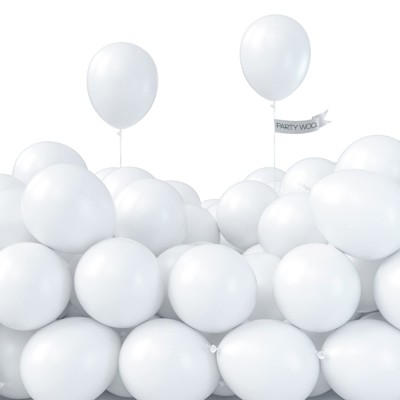 PartyWoo Balloons White Matte 5 Inch 50 pcs