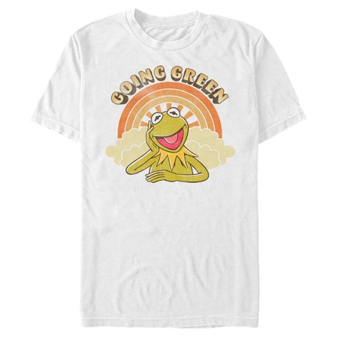 Men's The Muppets Kermit Retro Green T-Shirt - White - 2X Large