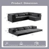 Circle Fleece Compression Mahjong Convertible L-Shaped Sectional Sofas Bed with 4 Pillows and No Assembly Required - 3 of 4