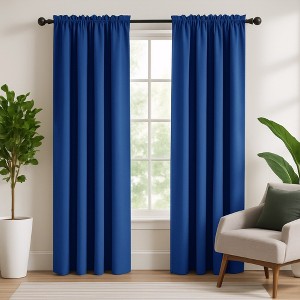 Deconovo-SolidBlackout-RodCurtains-2Panels - 1 of 4