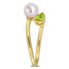 EVERLY JEWELRY | Multiple-color option in Yellow Silver Pearl Ring with Multiple color gemstone Options. - 2 of 4
