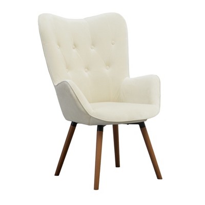 NicBex Silky Velvet Accent Chair,Upholstered Living Room Chairs with High Tufted Button Backrest,Cozy Armchair,Accent Chairs for Living Room