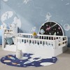 Hrinhom 78.5"W Twin Size Wood Platform Bed,Kids Floor Beds with Light and Storage Shelf - 2 of 4