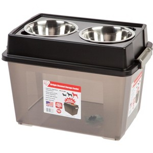 IRIS USA 2-in-1 Elevated Dog Bowls Feeder with Airtight Pet Food Storage Container - 1 of 4