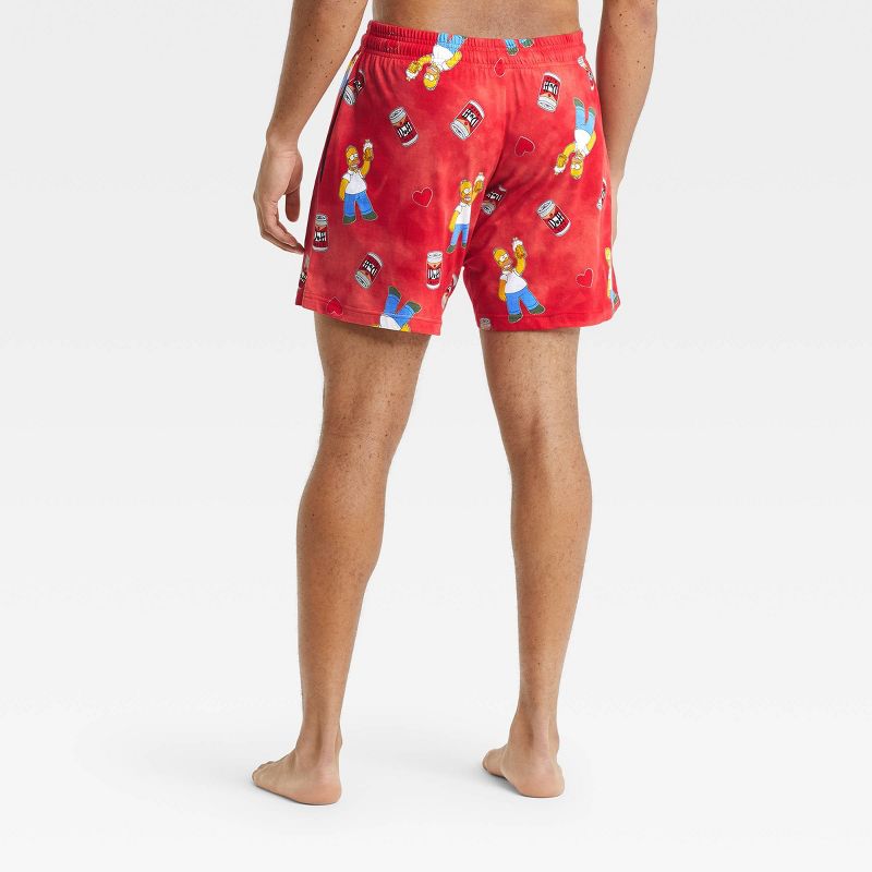 Men's The Simpsons Tie-Dye Pajama Shorts - Red, 2 of 3