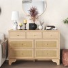 7 Drawer Dresser for Bedroom,47.3'' Wide Rattan Dressers,Large Chest of Drawers,Boho Closet Organizer for Living Room,Entryway and Hallway - 4 of 4