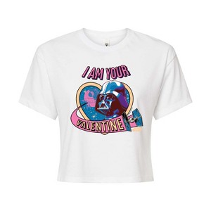 Women's - Star Wars - I Am Your Valentine Darth Vader Cropped Graphic T-Shirt - 1 of 4