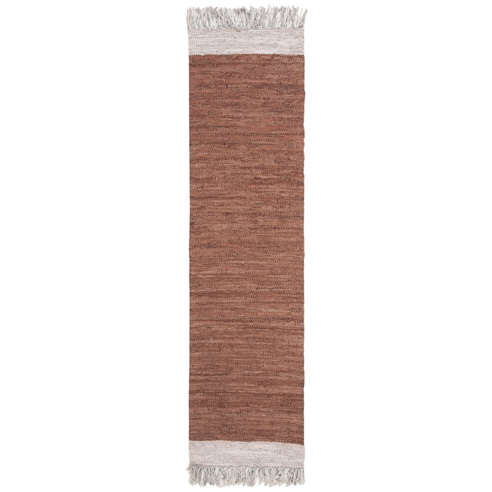 2'3inx9' Runner Color Block Woven Light Gray/Brown - Safavieh