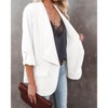 Clearlove Womens Blazer Jackets Roll Up Long Sleeve Open Front Loose Business Casual Coats with Pockets - 2 of 4