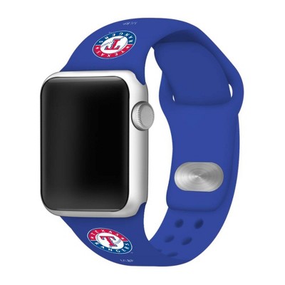 MLB Texas Rangers Apple Watch Compatible Silicone Band 38mm - Blue