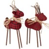 The Lakeside Collection Traditional Woodland Tree Ornaments - Set of 2 Plaid Reindeer 2 Pieces - 3 of 4