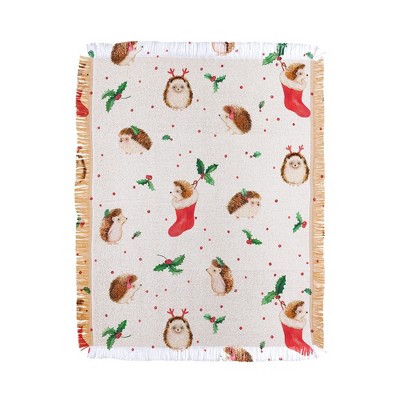 Ninola Design Hedgehog Yuletide 56"x46" Woven Throw Blanket - Deny Designs