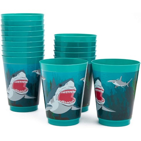 Lot 2 Baby Shark Water Bottle Snap Top & Pull Top Kids Drink Plastic Cup  Tumbler