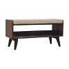 TiramisuBest Contemporary Bench in Silver Metal and Camel Faux Leather, 18.0"L Entryway Bench - 3 of 4