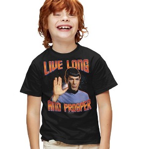 Boys' Short Sleeve Star Trek Original Series Live Long And Prosper T-Shirt - 1 of 4