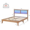 Natural Full-Size Bed Frame – Modern Rattan Headboard (LED Lights), Farmhouse Noise-Free Platform Foundation (Wood Slats), No Box Spring Needed - 4 of 4