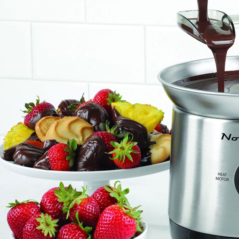 Nostalgia 32 Ounce Elegant Stainless Steel 4 Tier Cascading Chocolate and Fondue Fountain for Nacho Cheese, BBQ Sauce, and Ranch, 4 of 6