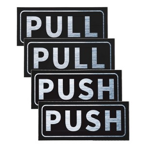 Unique Bargains Self-Adhesive Waterproof Convenience Store Push Pull Door Sign 2 Set - 1 of 4