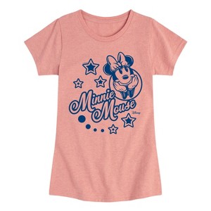 Girls' - Disney - Minnie Mouse Stars Fitted Short Sleeve Graphic T-Shirt - 1 of 4