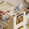 Vynxaria Beige 3-Tier Utility Storage Shelves with Lockable Wheels - 3 of 4