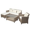 Eden 4 Piece Outdoor Conversation Set All Weather Wicker Sectional Sofa with Seat Cushions Patio Furniture Set-Maison Boucle - image 4 of 4