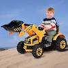 Infans Kids Ride On Excavator Truck 12V Battery Powered With Front Loader Digger Yellow - 3 of 4