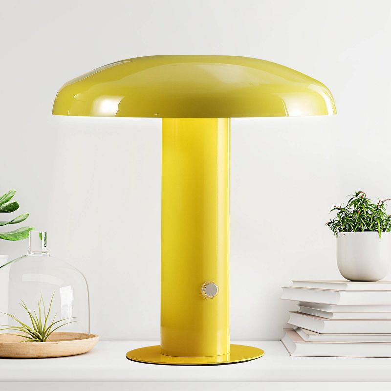 11" Suillius Contemporary Bohemian Rechargeable/Cordless Iron LED Mushroom Table Lamp - JONATHAN Y, 5 of 11