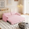 Whison 3-in-1 Velvet Queen Sleeper Sofa Bed & Chaise Lounge with Side Storage Pockets, 2 Seats - 2 of 4