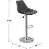 RISOKEYS Adjustable Bar Stool Set -  Set of 2 Modern Dining Kitchen Chairs with Ebony Wax Polyurethane Leather and Chrome Base, Ebony - 3 of 4